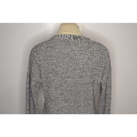 Guess Women's Large Grey V Neck Long Sleeve Lace Up Sweater - Picture 6 of 12